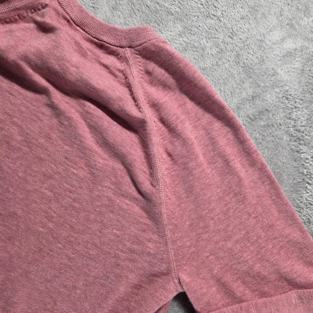 Banana‎ Republic Sweater Mens Large Red Organic Slub Cotton Pullover Raglan - Picture 6 of 13